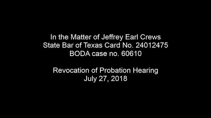 In the Matter of Jeffrey Earl Crews