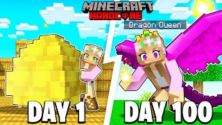I Survived 100 DAYS as a DRAGON QUEEN in Minecraft