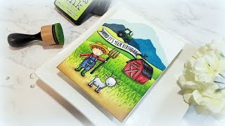 Barnyard Scene Card Inside and Out with Kelly Latevola