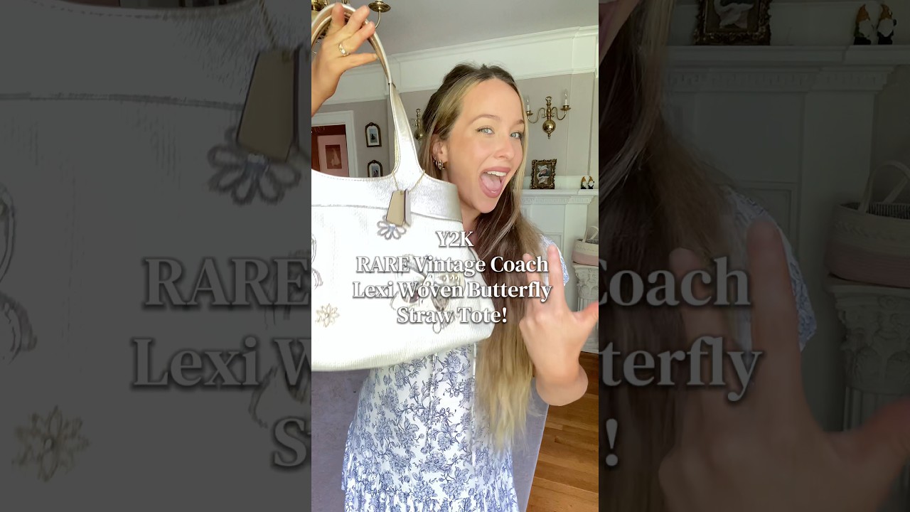 The rare vintage @coach Y2K Lexi Woven Butterfly Straw Tote