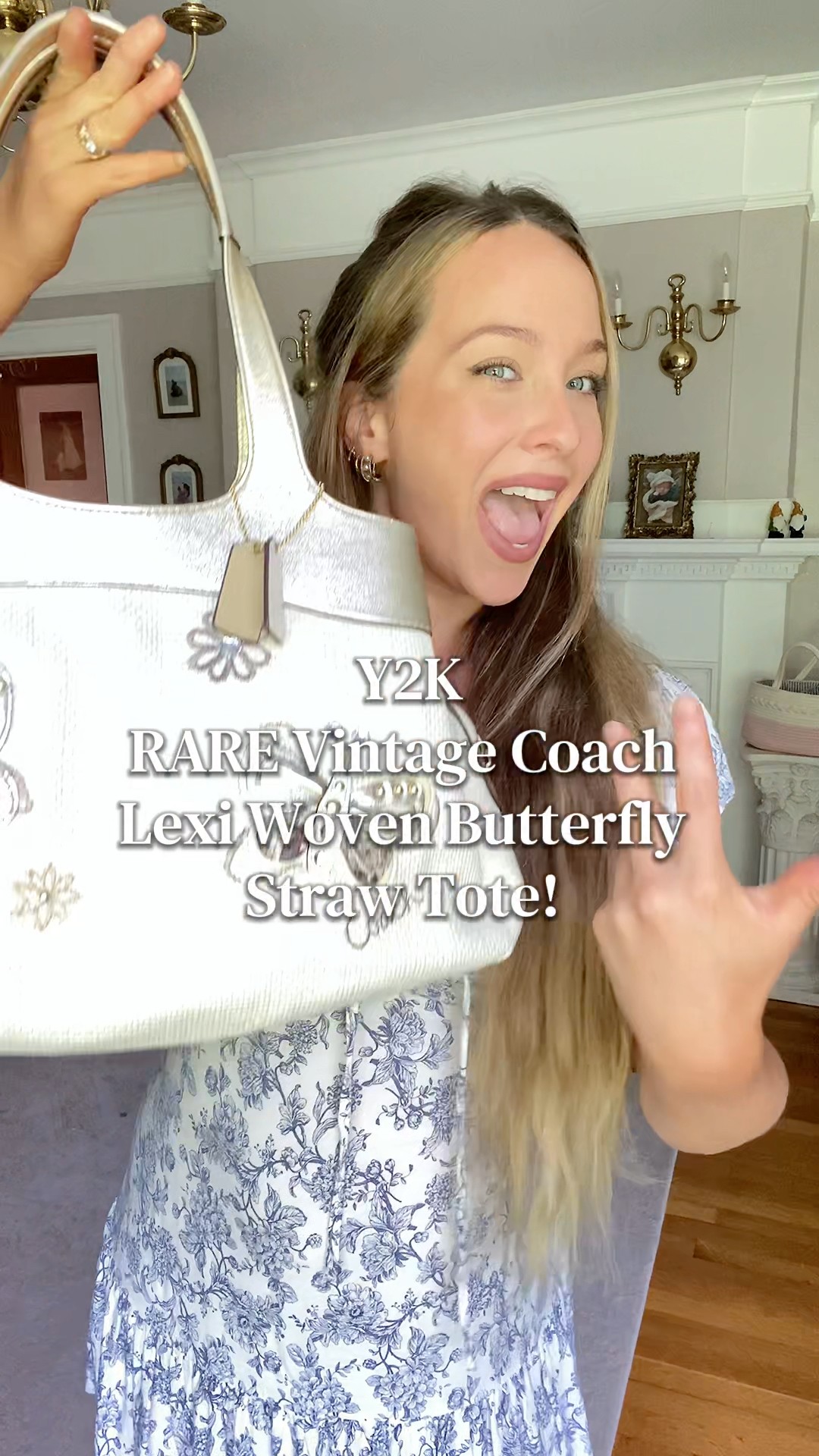 The rare vintage @coach Y2K Lexi Woven Butterfly Straw Tote
