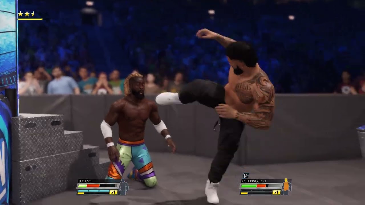 WWE 2K22 Jey Uso vs Kofi Kingston II Smackdown 4K