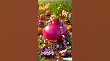 Mini Onion Harvest 🧅 | Funny Mini Workers World | YouTube Shorts #aivideo #ai #creativeai  #shorts