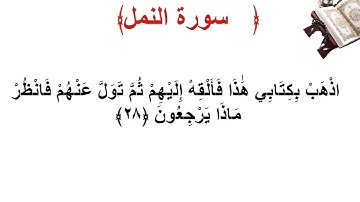 سورة النمل الأية 28