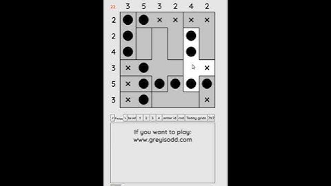Grey is Odd - Today grids. Solution level 3 6X6 dated 08-02-2024 #logicpuzzles #logicgames  #games