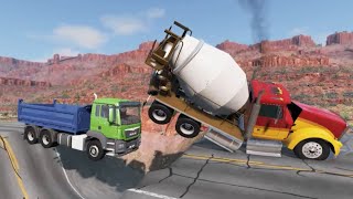 Truck Man TGS | Cars Vs Potholes Compilation - Beamng 4 Crash