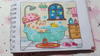 Coloring Book Cozy Friends Relaxing Coloring