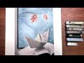 Oil pastel drawing｜Paper boat drawing｜오일파스텔로 비오는 창가 앞의 종이배 그리기