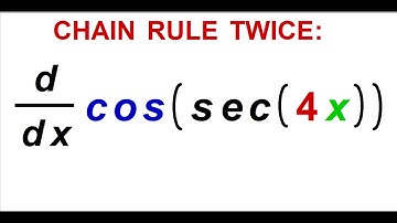 Derivative of cos(sec(4x)), done fast in 1 minute, chain rule twice