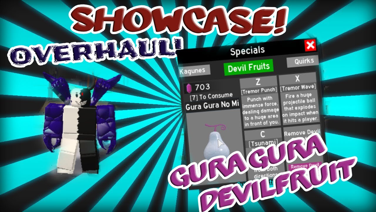 Overhaul Gura Gura Review Showcase Anime Fighting Simulator - gura gura no mi roblox anime fighting simulator
