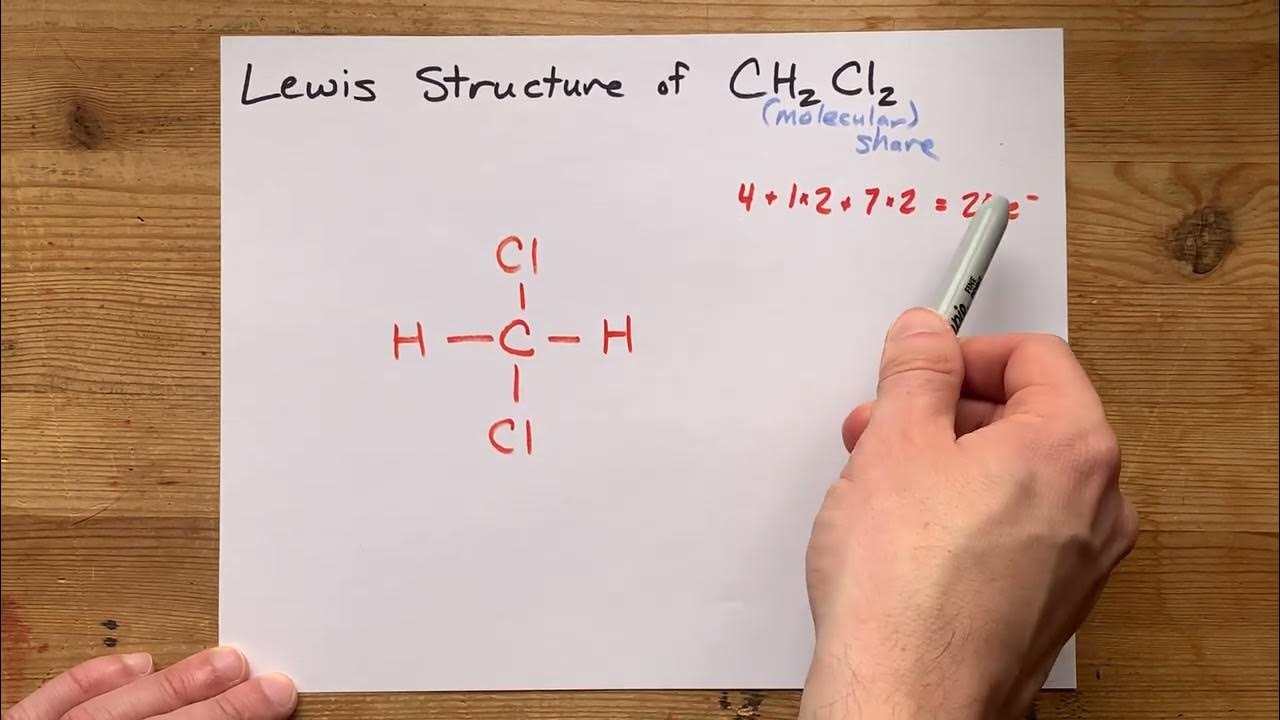 Lewis structure of ch2cl2 dichloromethane methylene chloride youtube