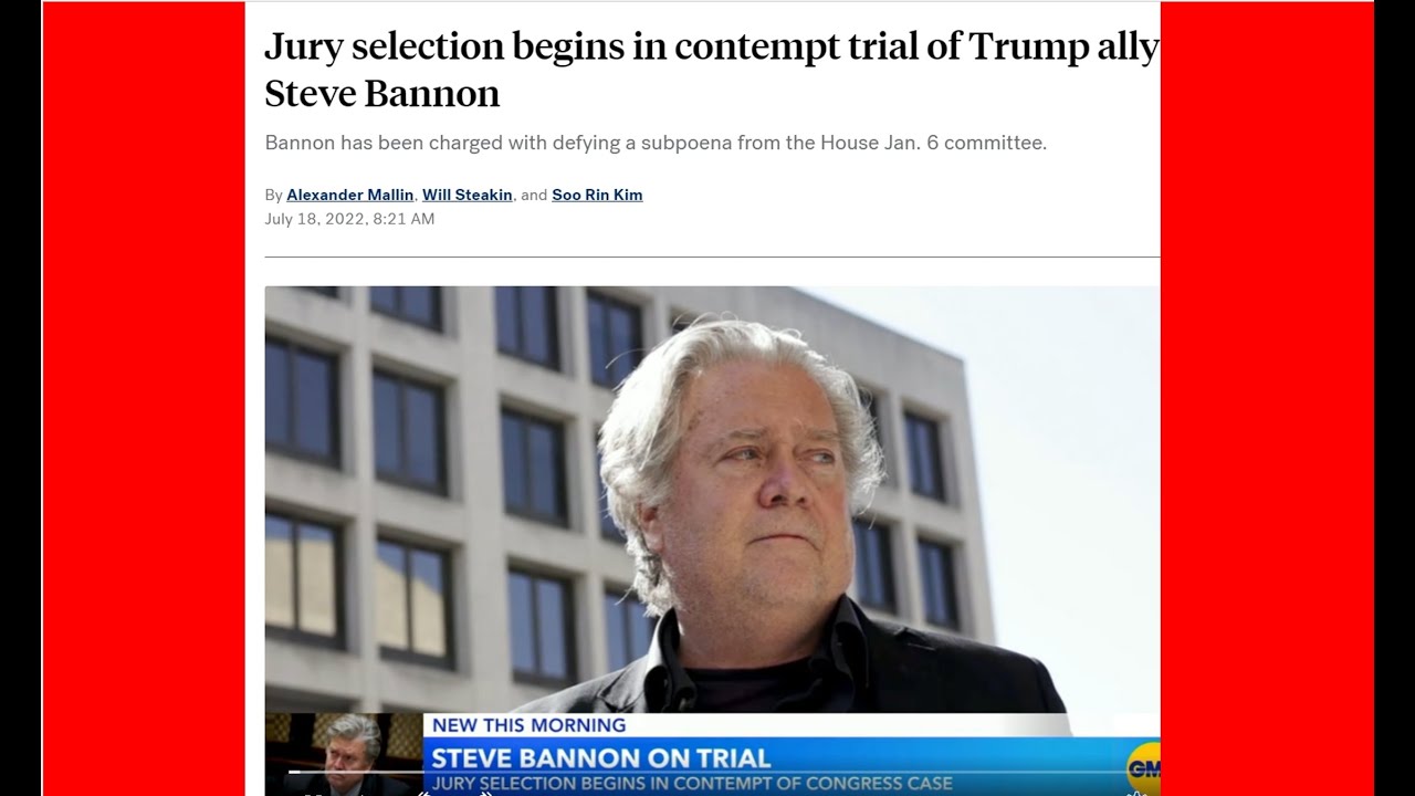 Jury Selection Begins in Bannon Trial - YouTube