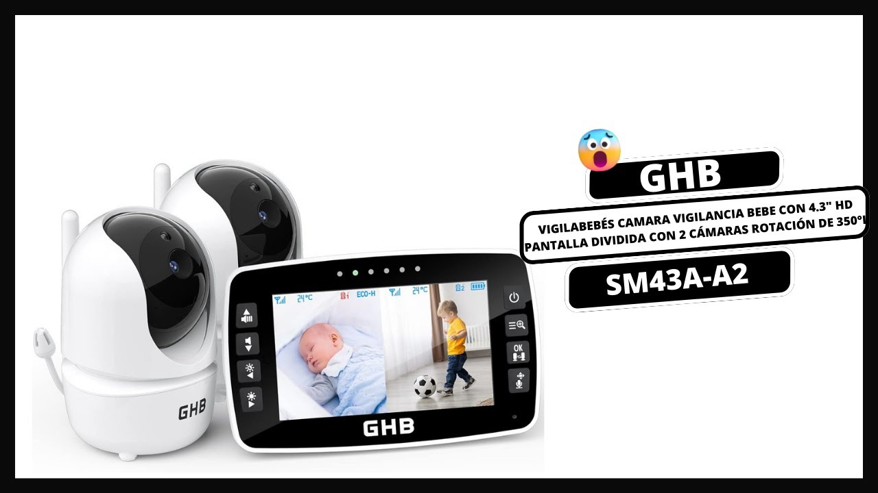 👩🏻 Vigilabebés GHB SM43A A2 - Camara Vigilancia Bebe con 4,3, Pantalla  Dividida con 2 Cámaras 