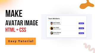 Modern Avatar Component by HTML + CSS | Design Website Component | Easy Tutorial for Beginner