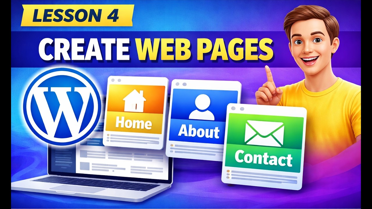 How to Create Web Pages in WordPress | Lesson 4 - YouTube