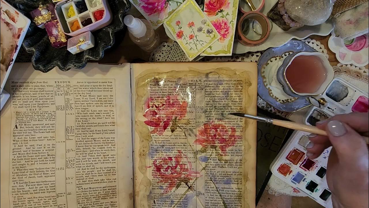 Watercolor painting on book pages! YouTube