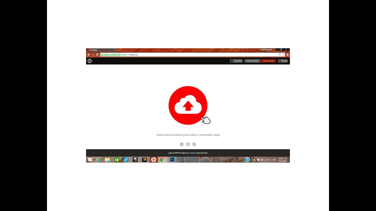 Como Subir un archivo a Mega 2016 - YouTube