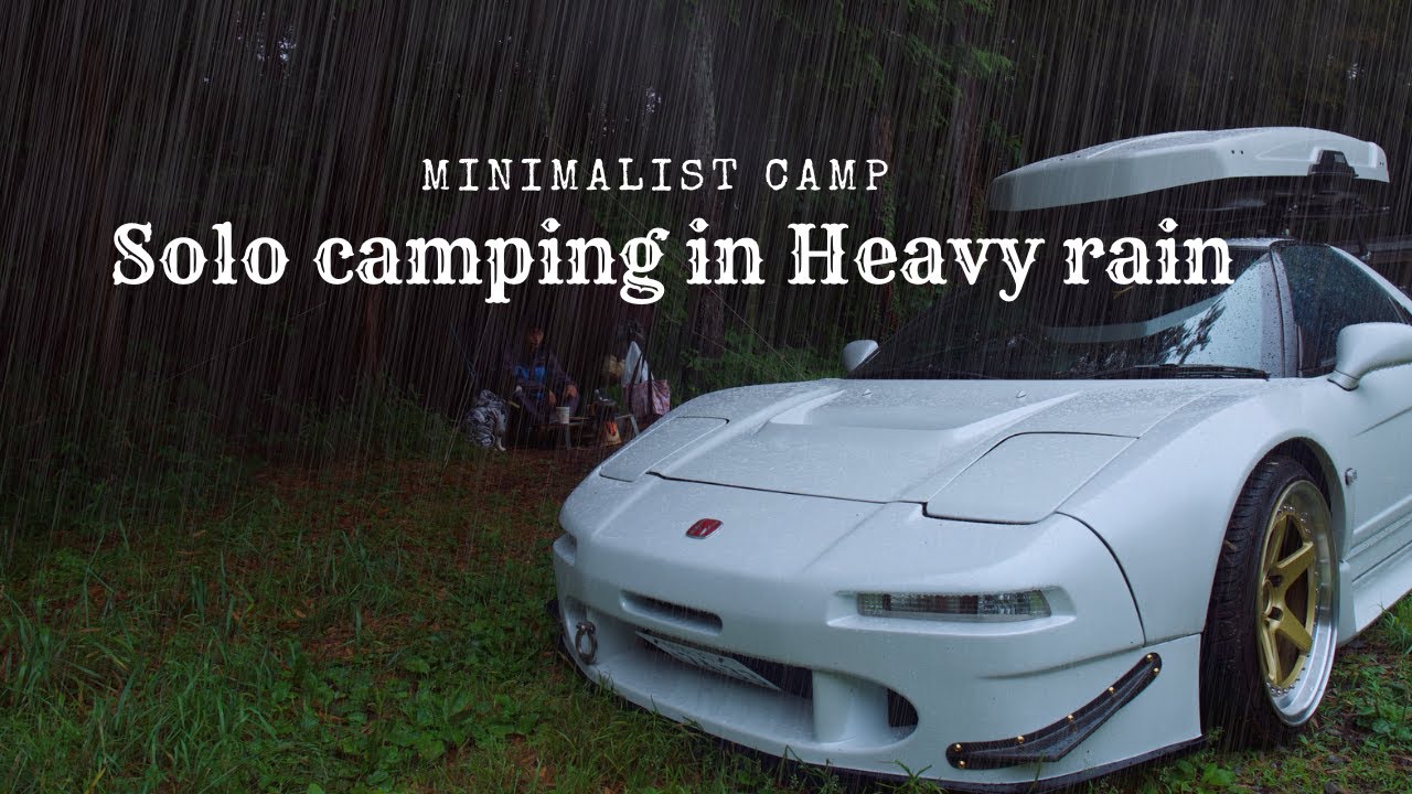Heavy rain ☔️ Camping in forest. Solo Honda NSX van camping in japan