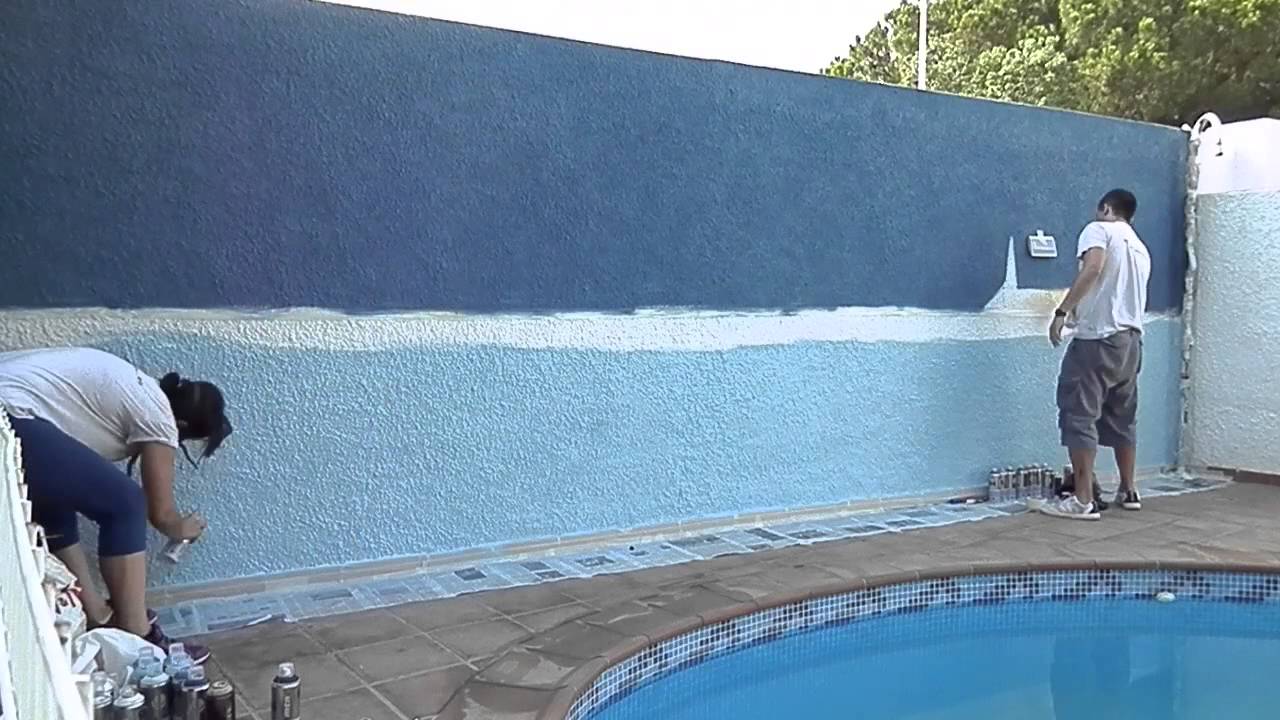 Como decorar tu piscina con un mural - YouTube