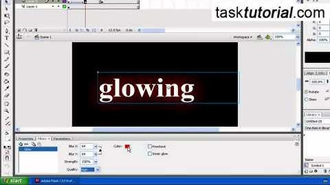 TIPS & TRIK BELAJAR Create Glowing Text Effect in Adobe Flash   Super Easy
