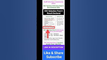SSC Selection Post Phase 10 Result Out #shorts