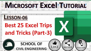 Microsoft Excel  tutorials | Best 25 Excel Trips and Tricks | Part-3 screenshot 2