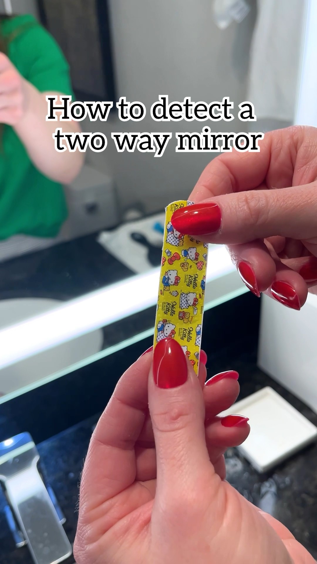Simple Way To Test For Two Way Mirrors In Hotels If The Band Aid Simple Way To Test For Two Way Mirrors In Hotels If The Band Aid