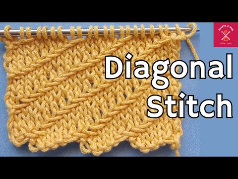 Diagonal Stitch Knitting Pattern - Pattern For Baby Blanket, Sweater, Scarf