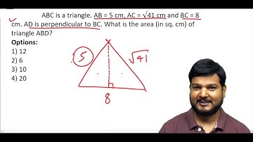 ABC is a triangle. AB = 5 cm, AC = √41 cm and BC = 8 cm. ...............? (#SSCCGL Maths Questions)
