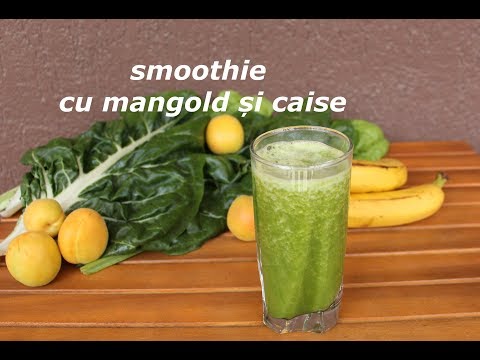 Smoothie verde cu mangold și caise