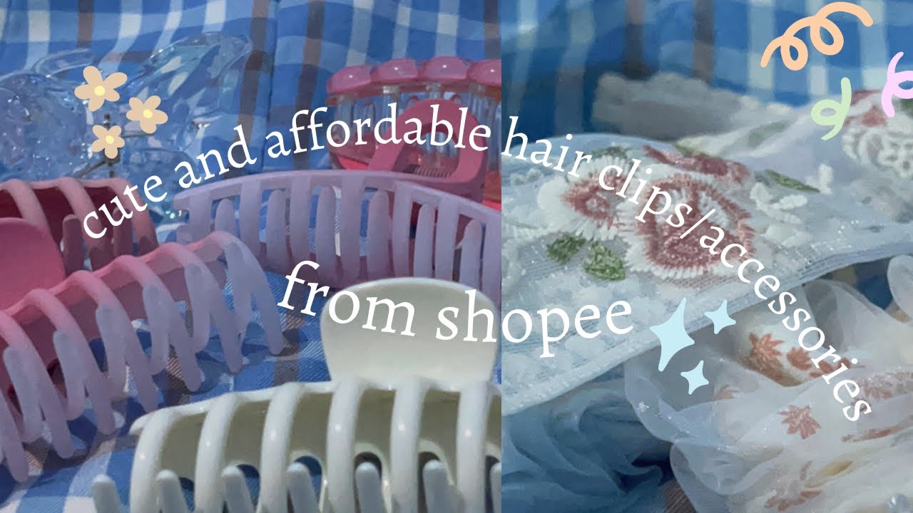 unboxing hair clips from shopee // cute hair clip, hair accessories, and other ✨