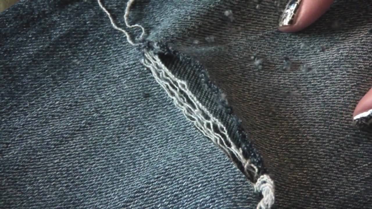 How to make holes in your jeans - YouTube