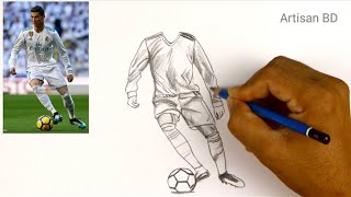 How to Draw Cristiano Ronaldo, Step by Step EASY Ronaldo Drawing