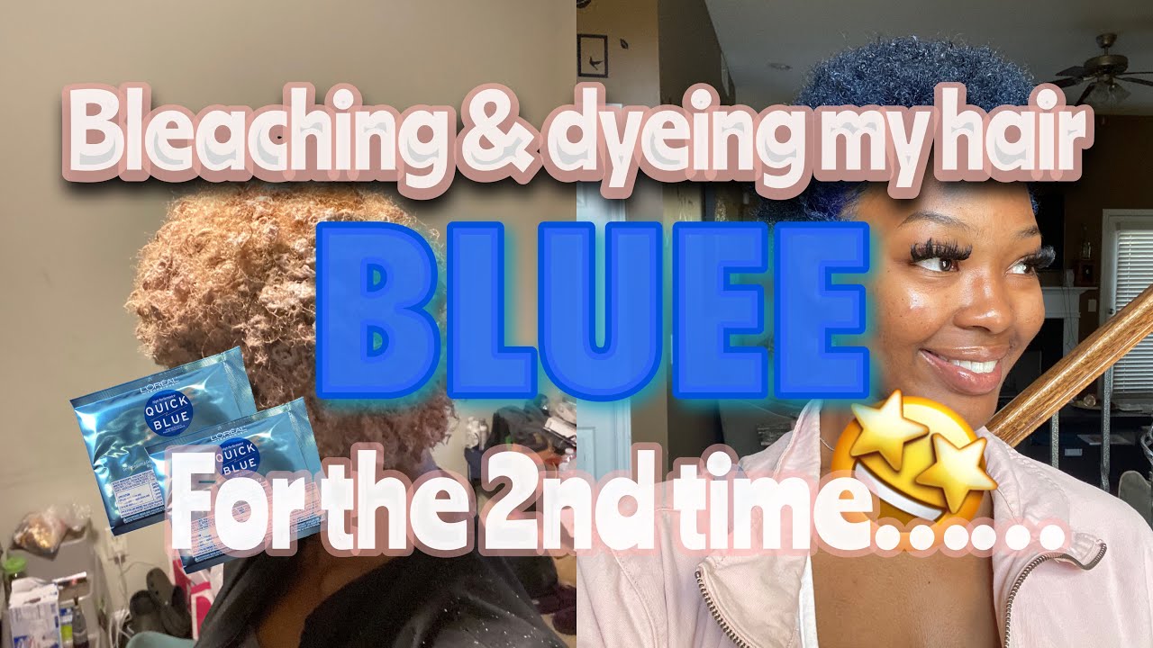 Bleaching & Dyeing my hair blue after the big chop 💇🏽‍♀️ 