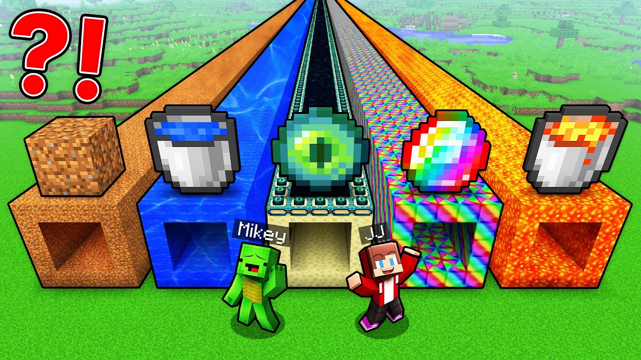 Mikey and JJ Select the Right TUNNEL in Minecraft (Maizen)