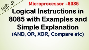 Logical instructions in 8085 Microprocessor with examples and explanation in Hindi