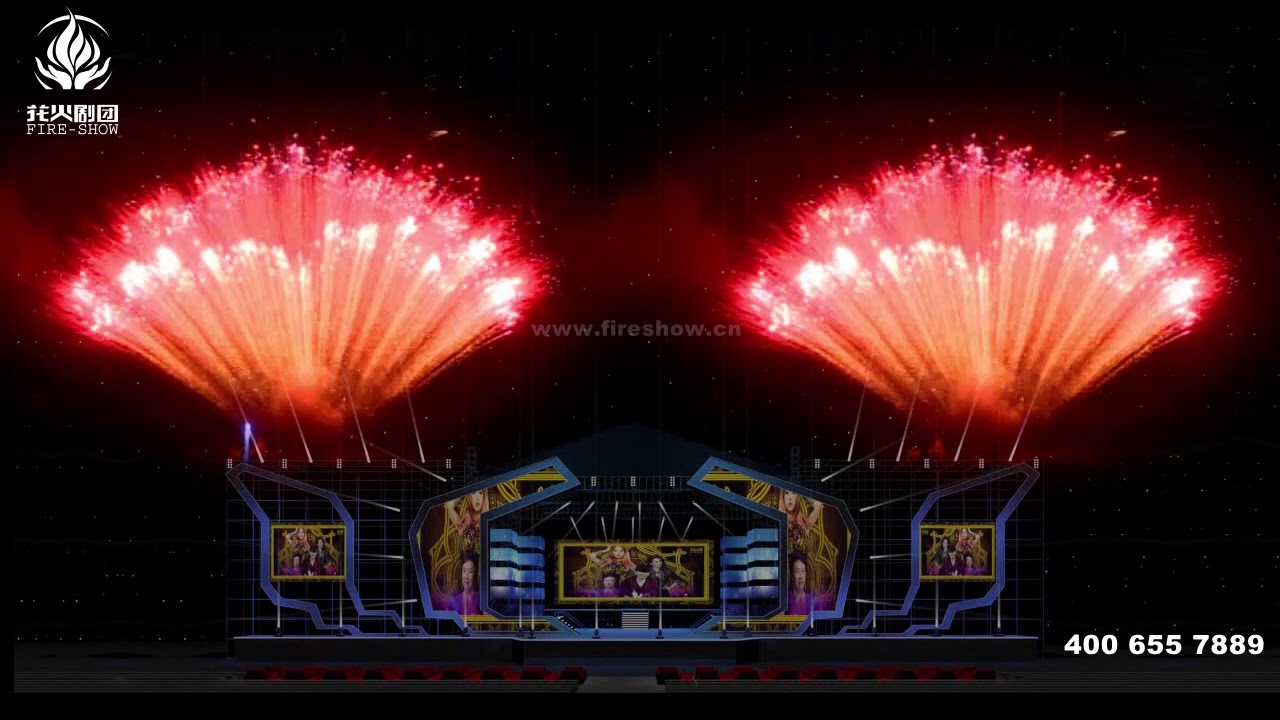 Stage Fireworks Show Simulation - YouTube