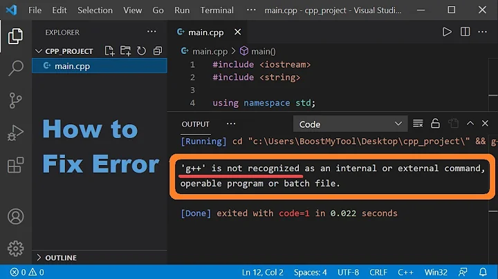 GCC/G++ is not recognized as an internal or external command, operable program or batch file