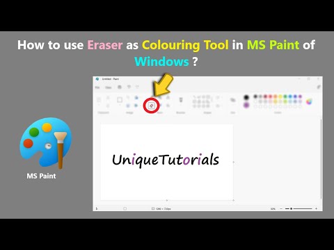 How to use Eraser as Colouring Tool in MS Paint of Windows ?