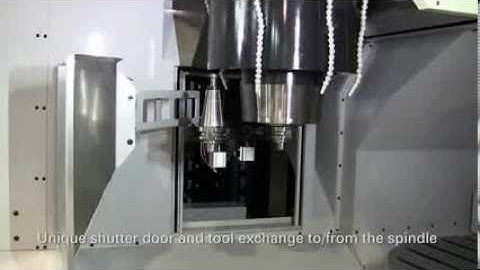 Large 5-Axis Vertical Machining Center Tool Change