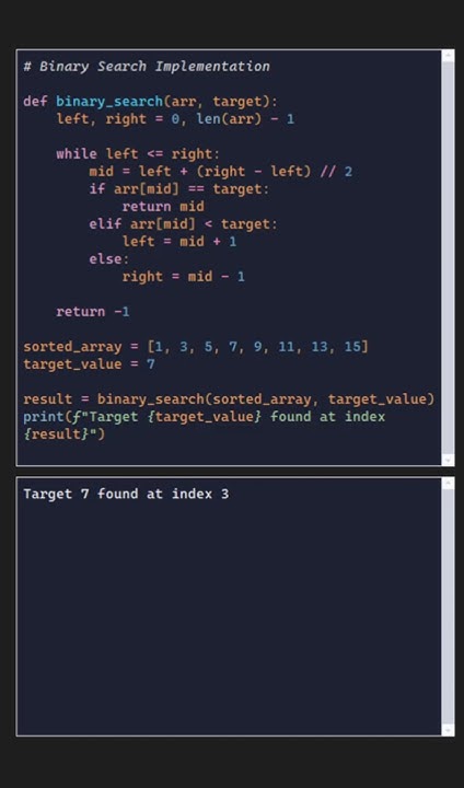 Binary Search Implementation in Python #binarysearch #dsa #python3x ...