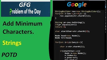 Add Minimum Characters | GFG | POTD.