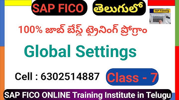 Global Settings | SAP FICO Training PART-4 | SAP FICO TRAINING IN TELUGU
