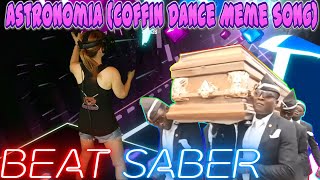 Beat Saber || Coffin Dance Meme Song (Expert+) First Attempt || Mixed Reality Resimi