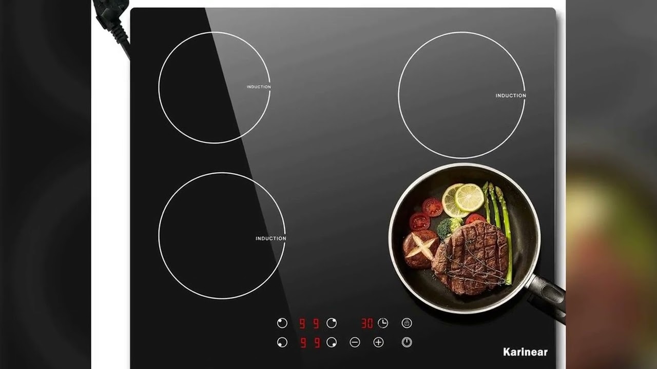 A must-have product! Karinear Built-in Induction Cooktop with 4 Burners with Plug, Touch Control,