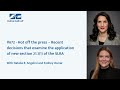 Hot off the press – Recent decisions that examine the application of new section 21.1(1) of the SLR