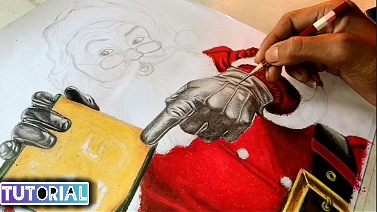 Realistic Santa Hand Drawing || Christmas drawing || Santa Claus Drawing || How to Draw Santa Claus 