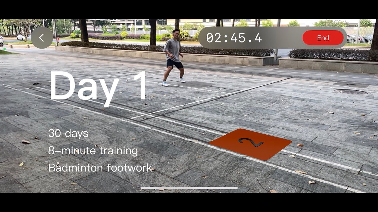 30 Days 8-minute badminton footwork training : Day 1