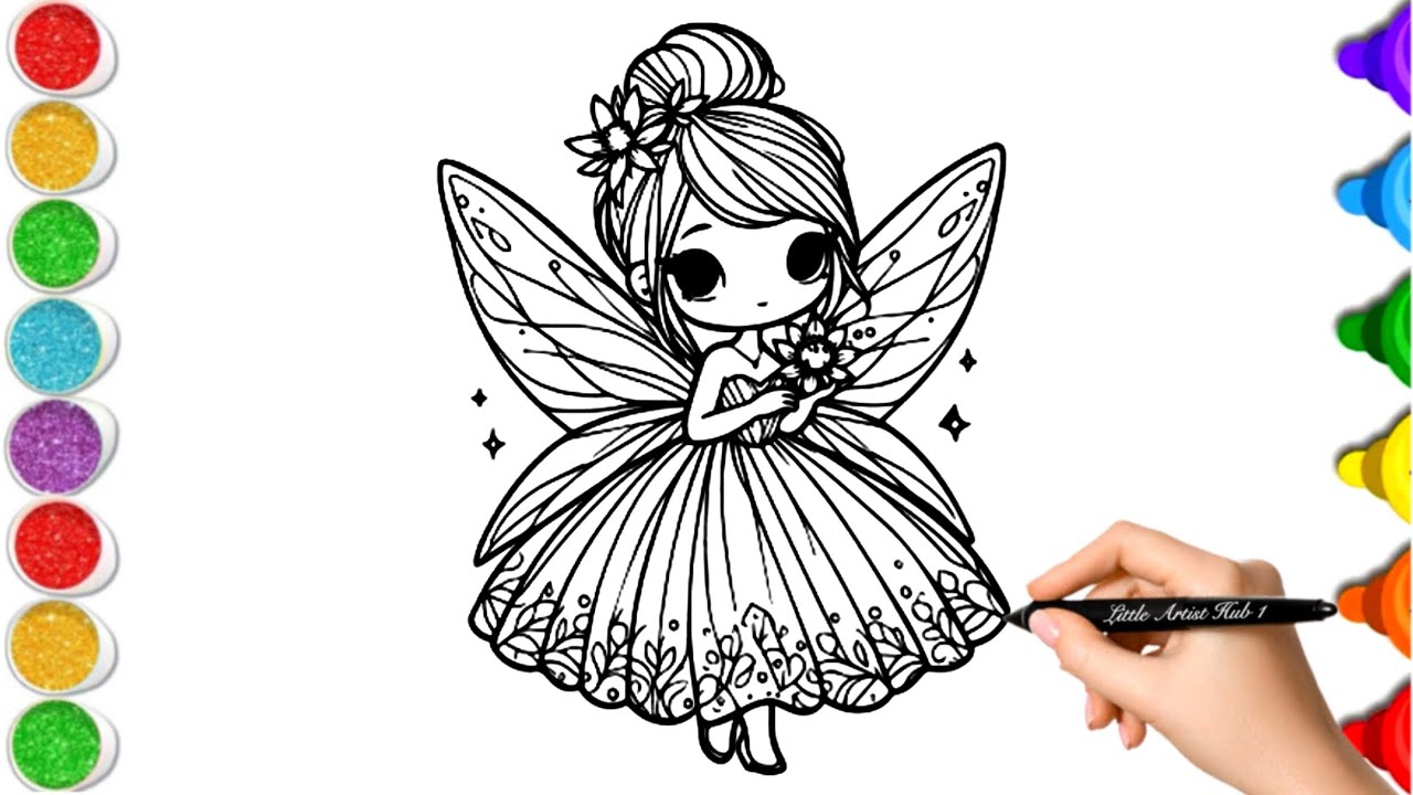 Милые рисунки, раскраски и рисунки фей для детей и малышей_ Детское искусство