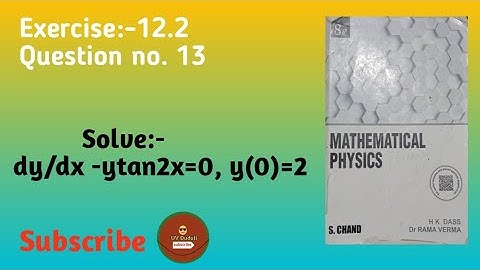 solve dy/dx-ytan2x=0,y(0)=2 ||Differential equations || variable separation method#uvduduli